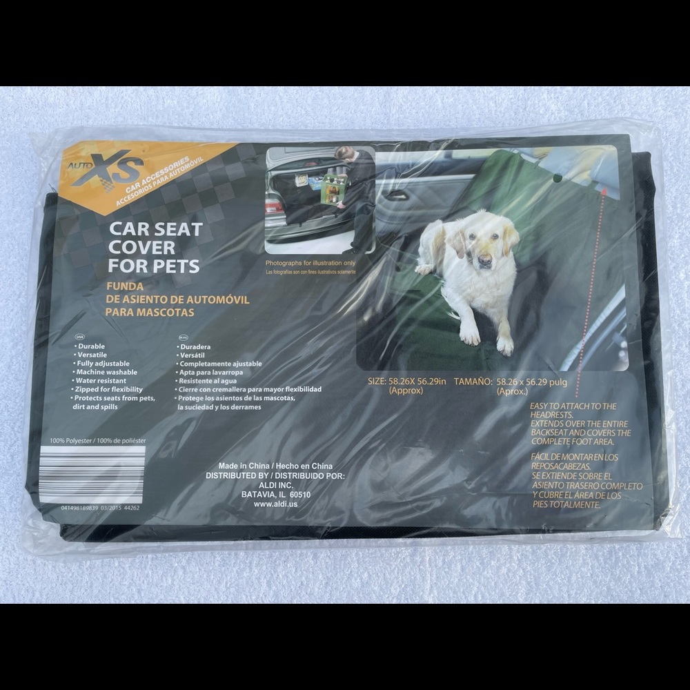 New in package. Auto XS car seat cover for pets